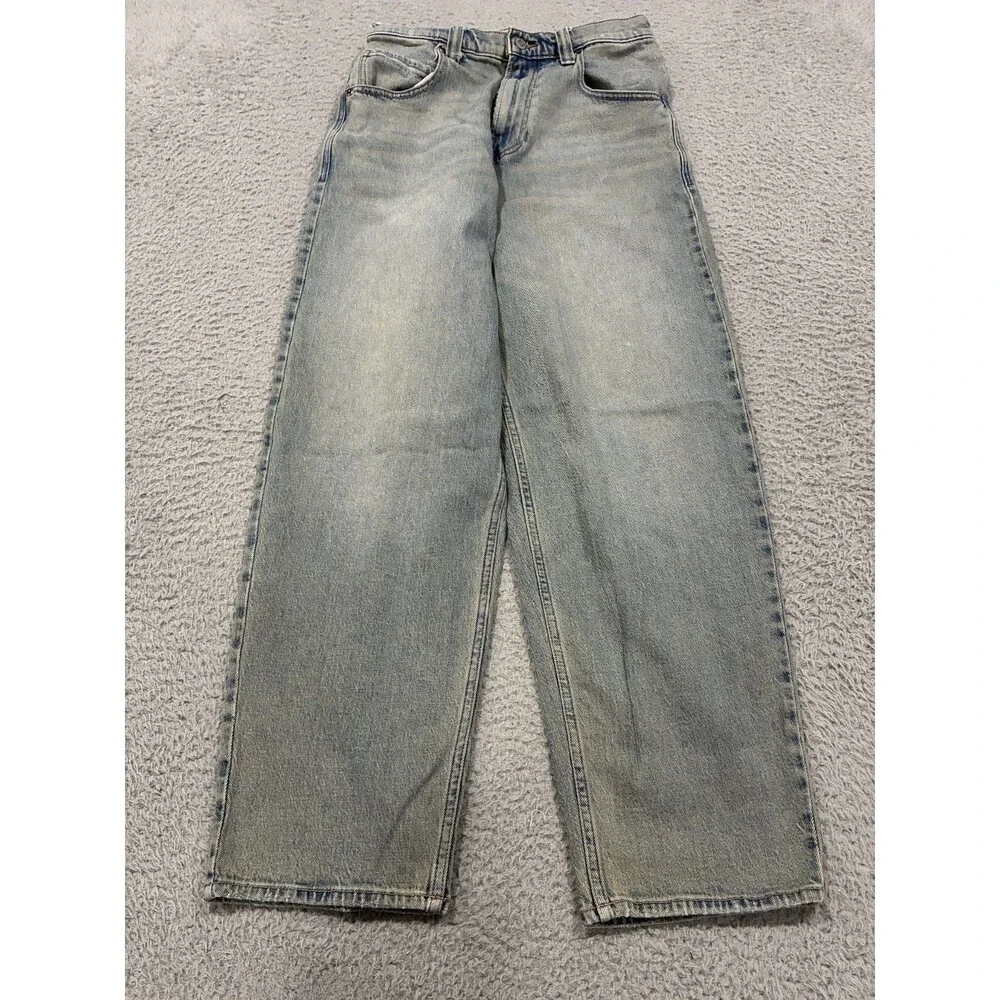 Hollister Jeans Mens 30x32 Blue Denim Baggy Skater Flame Dice Logo Streetwear